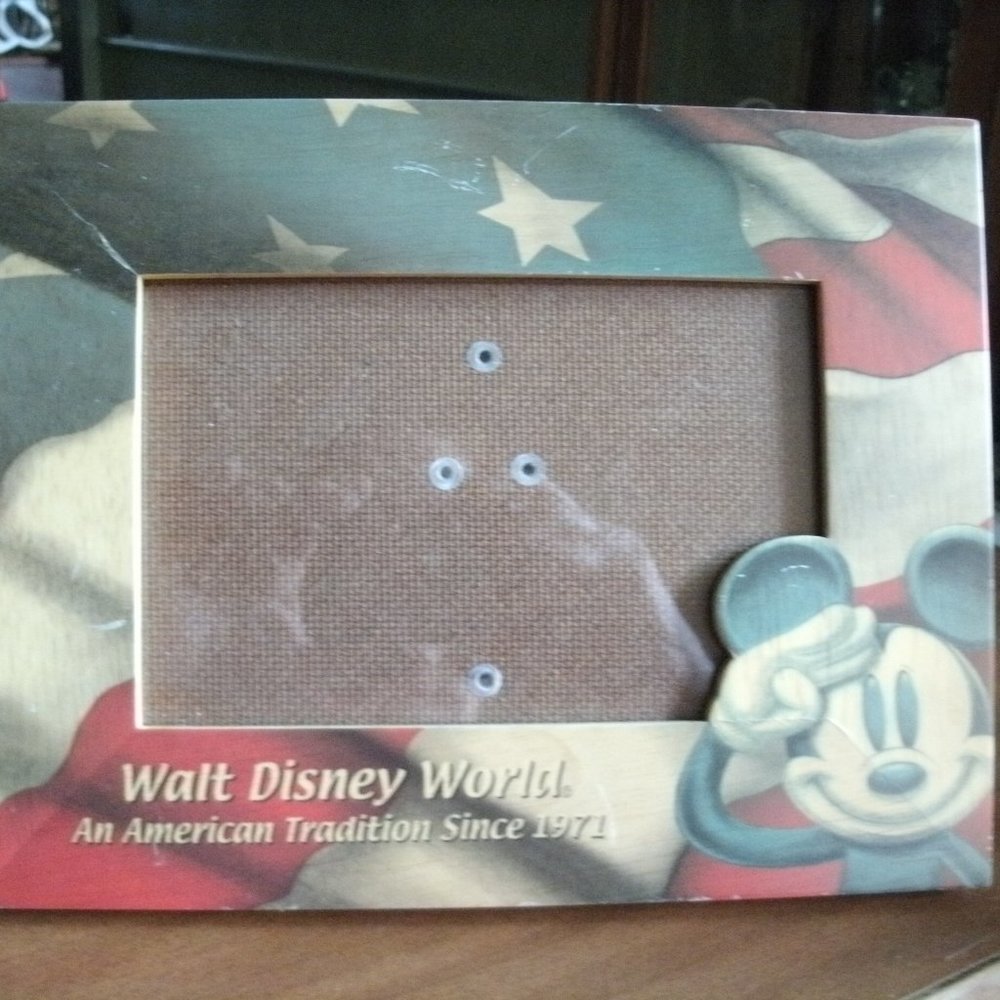 vintage Disney world mickey wooden frame